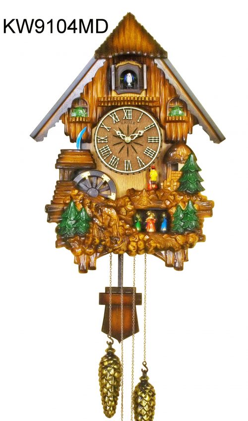 kaiser clock 500x848 - A18KCKW9104 Musical Cuckoo Clock with waterwheel and dancers