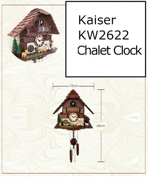 kw2622 measurements 500x600 - A18KCKW2622MD Kaiser Black Forest Chalet Quartz Cuckoo solid wood